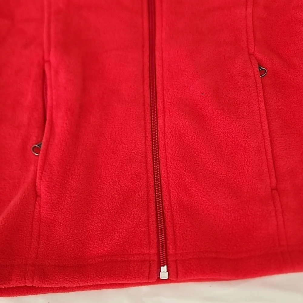 Columbia Two-Tone Red and Gray Fleece Jacket. Size Small 8 - Picture 4 of 8
